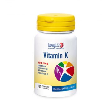 VITAMIN K 100 tav| Integratore di vitamina K 100 mcg| LONGLIFE