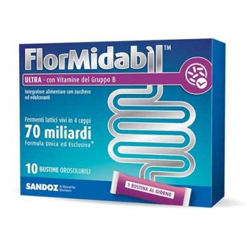 FLORMIDABIL ULTRA 70 Miliardi | Fermenti lattici vivi 10 bustine | SANDOZ