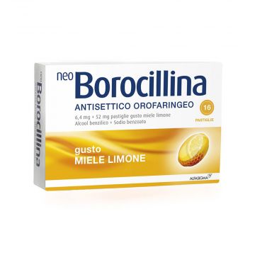 NeoBorocillina Antisettico Orofaringeo Miele Limone | 16 Pastiglie orosolubili