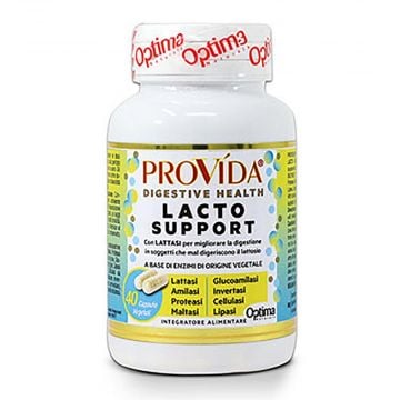 PROVIDA LACTO SUPPORT 40 Capsule | Integratore a base di Enzimi Vegetali | OPTIMA NATURALS