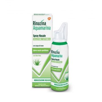 Aquamarina Isotonica con Aloe | Spray nasale 100 ml - Nebulizzazione delicata | RINAZINA