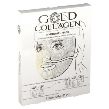 HYDROGEL MASK 4 Pezzi | Maschera Viso Idratante | GOLD COLLAGEN