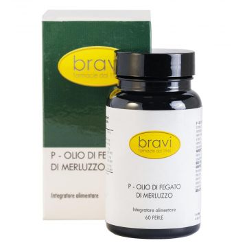 P - Olio di Fegato di Merluzzo 60 perle | Integratore Omega 3 | BRAVI