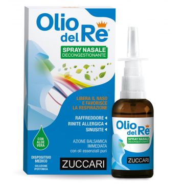 SPRAY NASALE DECONGESTIONANTE 30 ml | Rimedio con Aloe Vera | ZUCCARI Olio del Re