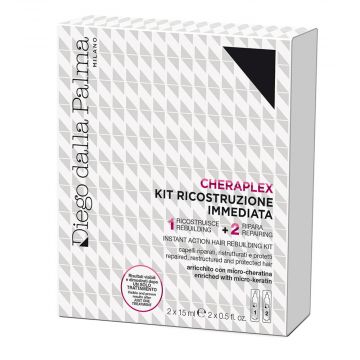 KIT CHERAPLEX RICOSTRUZIONE IMMEDIATA 15+15 ml | 2 Ampolle alla microcheratina | RVB LAB Diego Dalla Palma