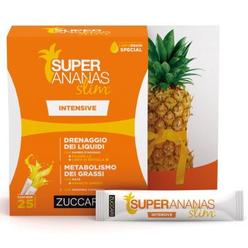 SUPER ANANAS SLIM INTENSIVE 25 Bustine | Integratore Drenante e Brucia Grassi | ZUCCARI