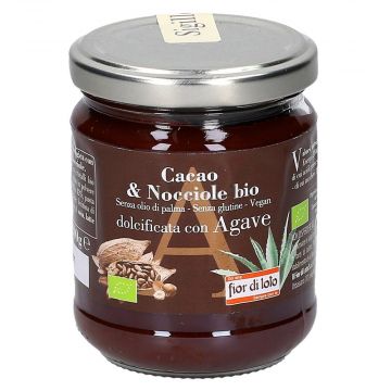 Crema Cacao e nocciole 200g | Crema spalmabile con agave BIO | FIOR DI LOTO