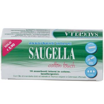 Assorbenti interni 16 pz | 100% cotone, ipoallergenici | SAUGELLA Cotton Touch