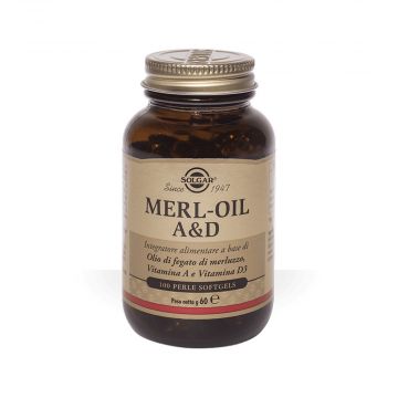 Merl Oil A&D 100 perle softgel | Integratore di Vitamina A e D | SOLGAR