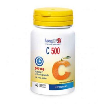 C 500 T/R 60 tav | Integratore di Vitamina C con Rosa Canina | LONGLIFE