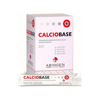 CALCIOBASE | Integratore per muscoli e ossa 30 stick da 10 ml | ABIOGEN