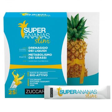 SUPER ANANAS SLIM 25 Bustine | Integratore Drenante e Anti Cellulite | ZUCCARI