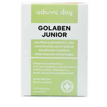 Golaben J 24cpr Orosolubili | integratore emolliente gola e voce | ADIUVA DAY