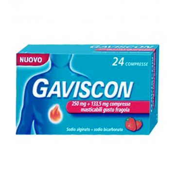GAVISCON 250 mg + 133,5 mg | 24 Compresse Masticabili Fragola