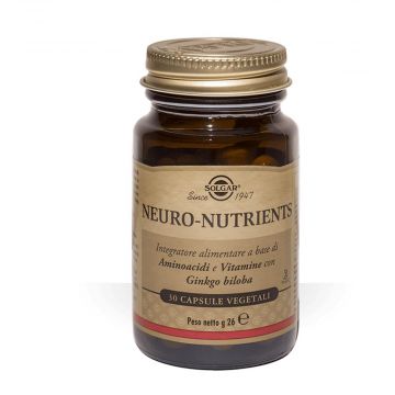 Neuro Nutrients 30 Capsule veg | Aminoacidi, Vitamine B, Ginkgo | SOLGAR