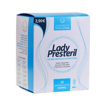 Assorbenti giorno esterni 10 pz | 100% cotone e biodegradabili | LADY PRESTERIL