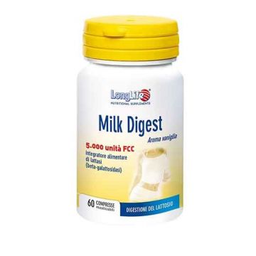 MILK DIGEST 60 Compresse | Integratore per digerire il Lattosio | LONGLIFE