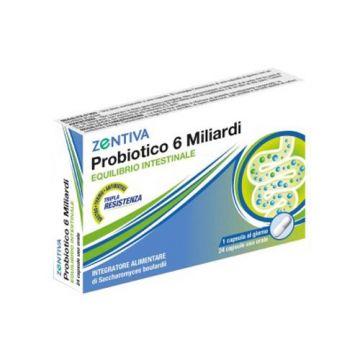 Probiotico 6 Miliardi 24 capsule | Integratore Equilibrio intestinale | ZENTIVA