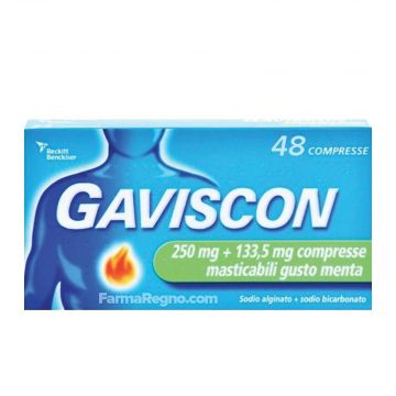 GAVISCON 250 mg + 133,5 mg | 48 Compresse Masticabili Menta