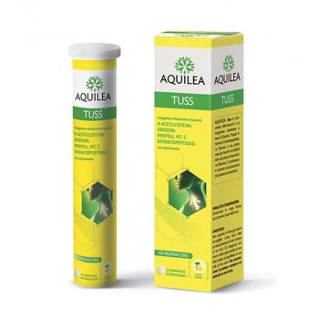 AQUILEA TUSS 15 cpr effervescenti | Integratore difese immunitarie e vie respiratorie | AQUILEA