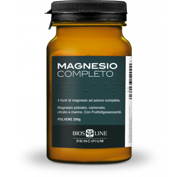 MAGNESIO COMPLETO polvere 200 g | Integratore Stress, stanchezza, crampi | BIOS LINE Principium