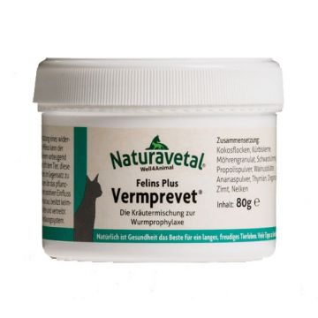 VERMPREVET | Integratore Preventivo Vermifugo 80 g cod.8451 | NATURAVETAL - Felis Plus