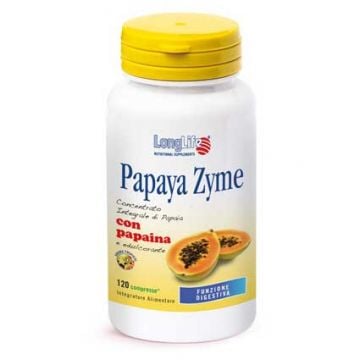 PAPAYA ZYME 120 cpr masticabili | Integratore con papaina per la Digesione | LONGLIFE