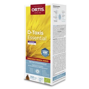 D-Toxis Essential senza iodio 250 ml | Integratore Detox regolarizzante stagionale 20 giorni | ORTIS