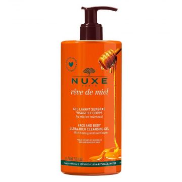 Reve de Miel Gel Lavant 750 ml | Gel detergente viso e corpo | NUXE