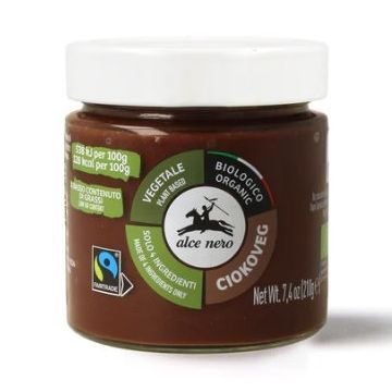 CIOKOVEG 210 g al cacao | Crema vegetale spalmabile vegana BIO | ALCE NERO