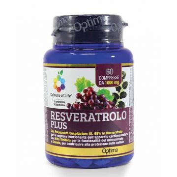 RESVERATROLO PLUS 60 cpr | Integratore Antiossidante | OPTIMA NATURALS Colours of Life