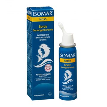 SPRAY DECONGESTIONANTE NASO 50 ml | Acqua di mare Ipertonica per raffreddori e riniti | ISOMAR