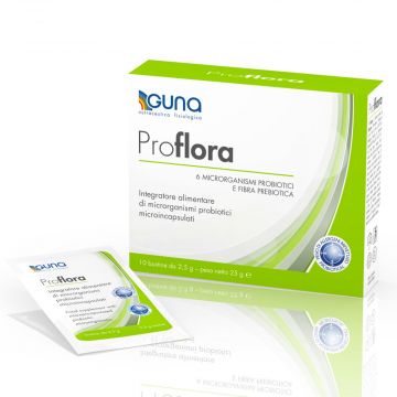 PROFLORA 10 Buste | 6 ceppi Probiotico per l'Intestino | GUNA  Integratori