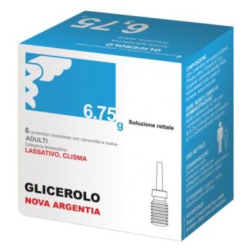 Glicerolo, Camomilla e malva soluzione rettale | 6 Contenitori Monodose 6,75 g NOVA ARGENTIA