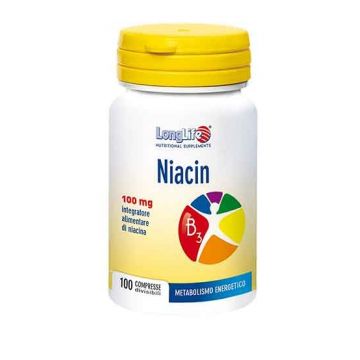 Niacin 100 cpr | Integratore di vitamina B3 | LONGLIFE