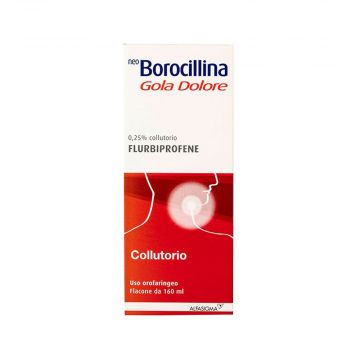 NeoBorocillina Gola Dolore collutorio | Soluzione orale gusto Menta 160 ml