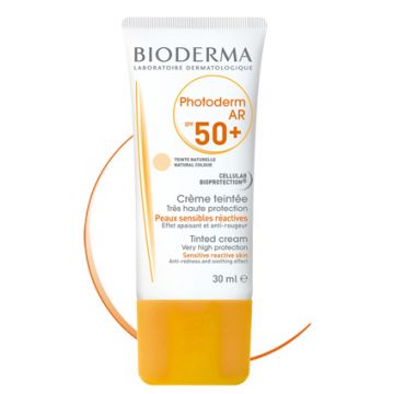 Crema Solare Colorata Spf 50+ | Protezione Molto Alta per Pelli Sensibili 30 ml | BIODERMA Photoderm AR