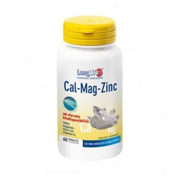 Cal-Mag-Zinc 60 tavolette | Integratore di  vitamina D con Calcio, Magnesio, Zinco | LONGLIFE