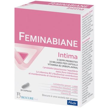 Feminabiane Intima 20cps | Equilibrio della flora vaginale e intestinale | BIOCURE