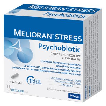 Melioran Stress Psychobiotic 30cps | Salute intestinale e psicologica | BIOCURE 