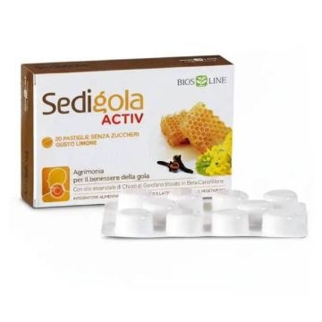 Sedigola Activ 20pastiglie | Rimedio gola irritata gusto limone | BIOS LINE