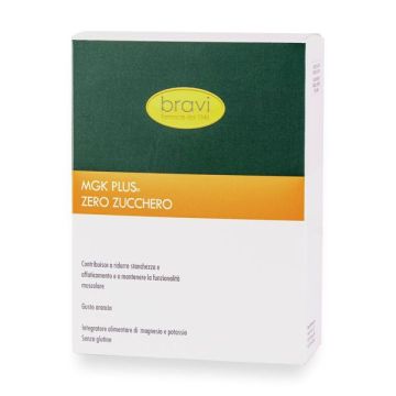 MGK Plus Zero Zucchero 24 Stick | Integratore alimentare di magnesio e potassio | BRAVI LAB 