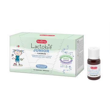 Lactobif JUNIOR 10 Flaconcini | Fermenti lattici vivi + vitamine | BUONA