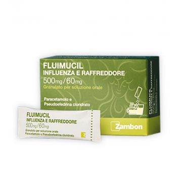 FLUIMUCIL Influenza e Raffreddore 8 Bustine | Granulato per soluzione orale Pompelmo e Frutti tropicali