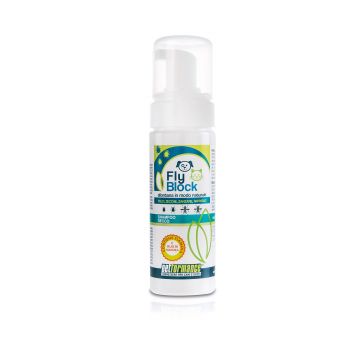 FLY BLOCK|  Shampoo Antiparassitario Secco Naturale CANE e GATTO 150 ML | PETFORMANCE