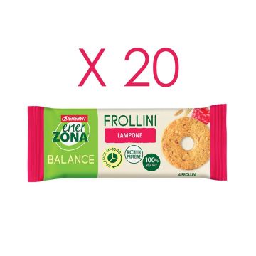 FROLLINI 40-30-30 LAMPONE BOX 20 PEZZI | Biscotti Lampone 20x25g | ENERZONA