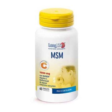 MSM 1000 mg 60 cpr | Integratore Pelle e Articolazioni | LONGLIFE
