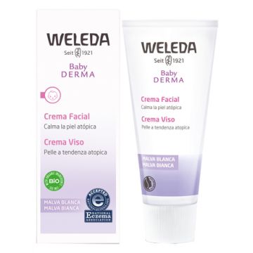 Baby Derma Crema Viso Malva 50 ml | Crema viso delicata neonati | WELEDA