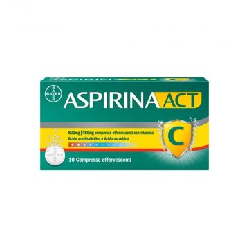 ASPIRINAACT 800 mg cpr | 10 Compresse Effervescenti con Vitamina C