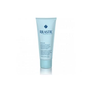 Crema Viso Idrantante Spf 15 50 ml | Riequilibrante e Protettiva con Acido ialuronico | RILASTIL Aqua